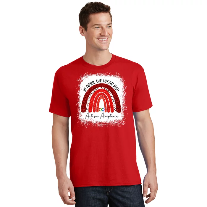 In April We Wear Red Autism Acceptance T-Shirt