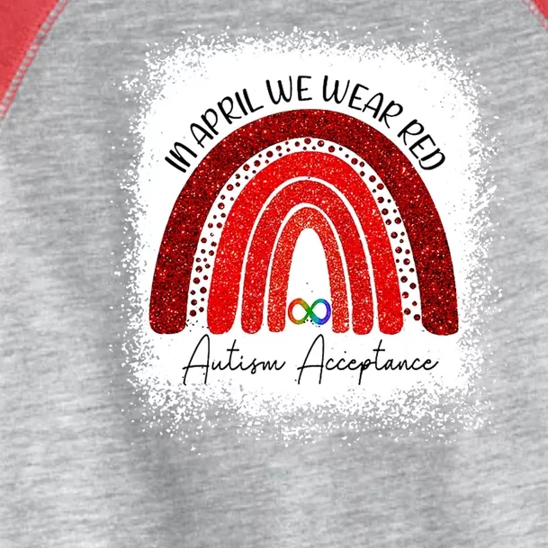 In April We Wear Red Autism Acceptance Toddler Fine Jersey T-Shirt