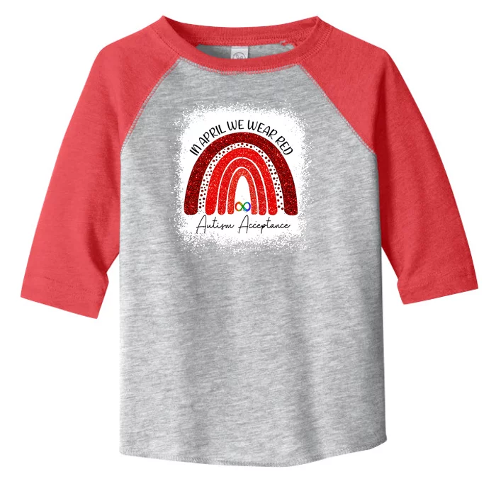 In April We Wear Red Autism Acceptance Toddler Fine Jersey T-Shirt