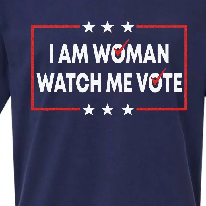 I Am Woman Watch Me Vote Sueded Cloud Jersey T-Shirt