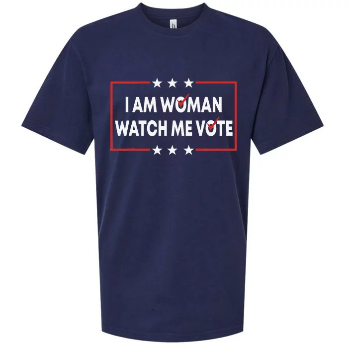 I Am Woman Watch Me Vote Sueded Cloud Jersey T-Shirt