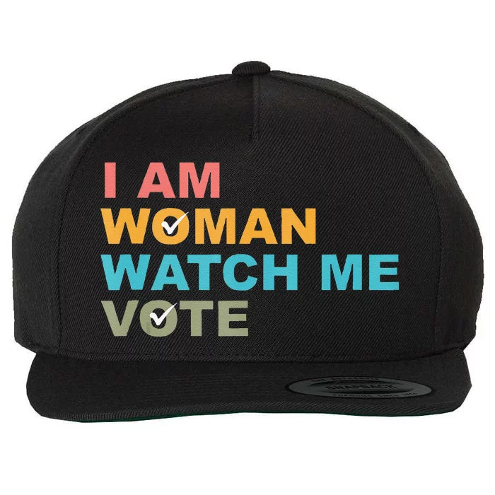 I Am Woman Watch Me Vote Wool Snapback Cap