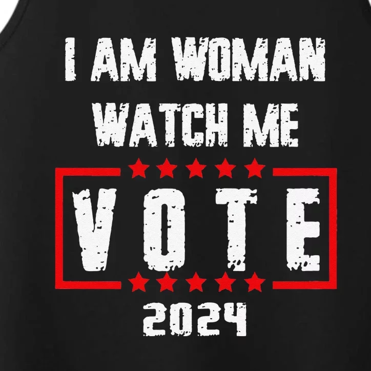 I Am Woman Watch Me Vote Woman Voting Usa 2024 Election Day Performance Tank