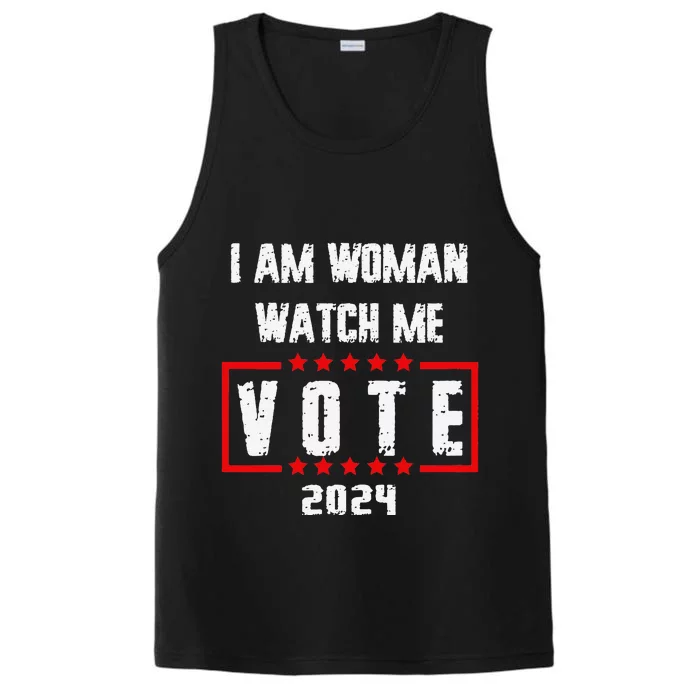 I Am Woman Watch Me Vote Woman Voting Usa 2024 Election Day Performance Tank