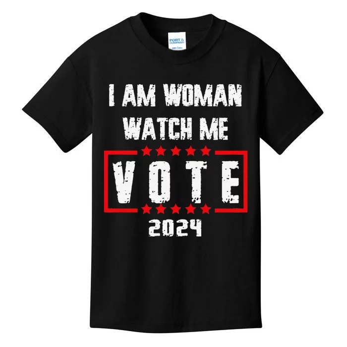 I Am Woman Watch Me Vote Woman Voting Usa 2024 Election Day Kids T-Shirt