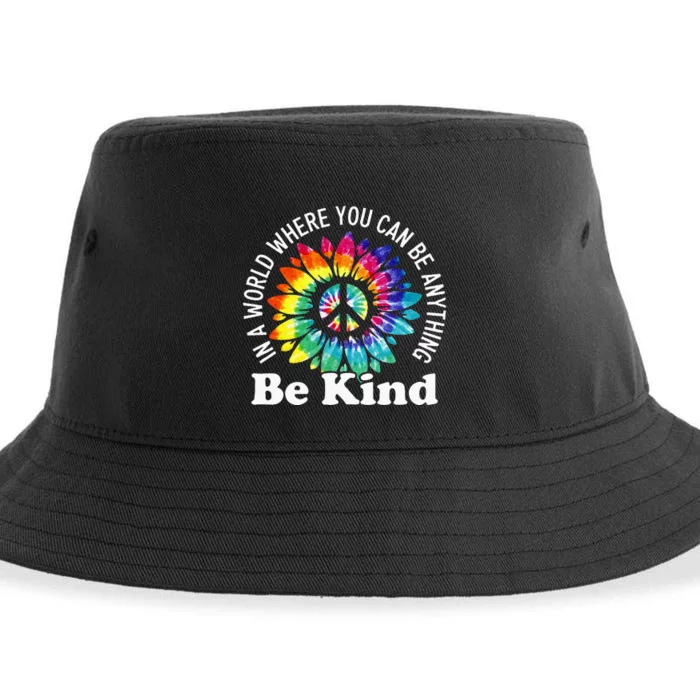 In A World Where You Can Be Anything Be Kind Sign Language Sustainable Bucket Hat