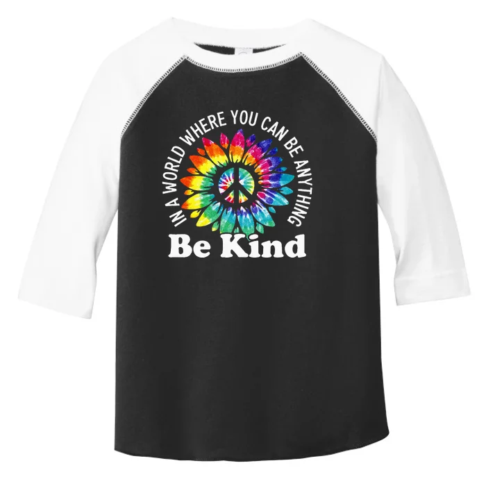 In A World Where You Can Be Anything Be Kind Sign Language Toddler Fine Jersey T-Shirt