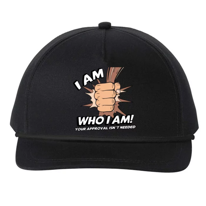 I Am Who I Am Your Approval Isn't Needed Black Power Fist Great Gift Snapback Five-Panel Rope Hat