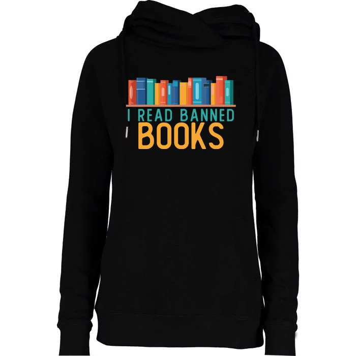 I Am With The Banned Books Funny I Read Banned Books Womens Funnel Neck Pullover Hood