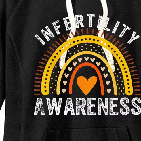 In April We Wear Orange Infertility Awareness Month Rainbow Women's Fleece Hoodie