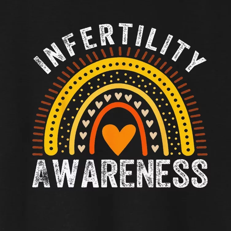 In April We Wear Orange Infertility Awareness Month Rainbow Women's Crop Top Tee