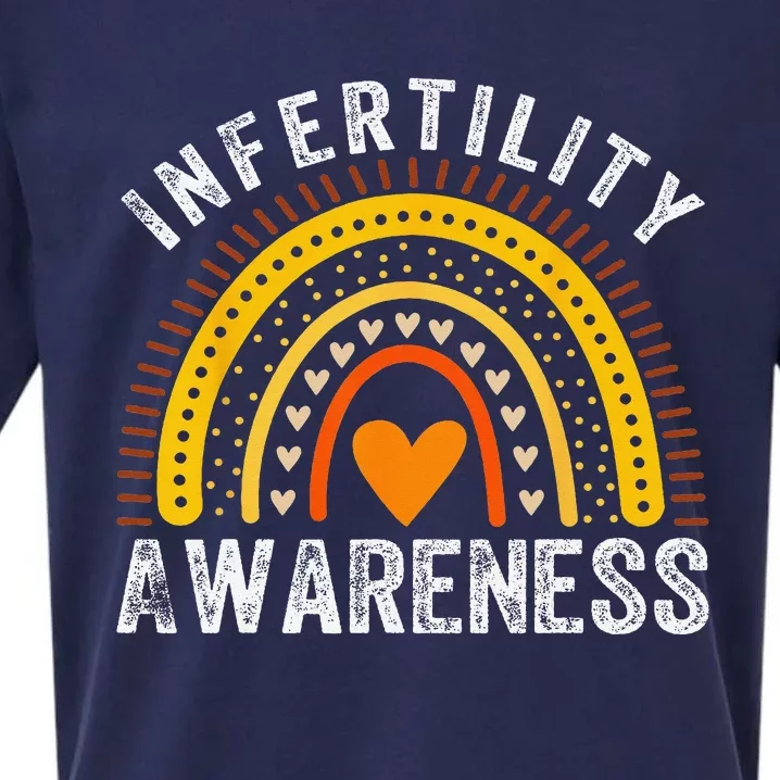 In April We Wear Orange Infertility Awareness Month Rainbow Sueded Cloud Jersey T-Shirt