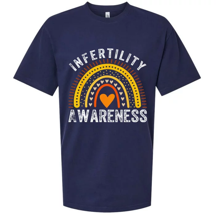 In April We Wear Orange Infertility Awareness Month Rainbow Sueded Cloud Jersey T-Shirt