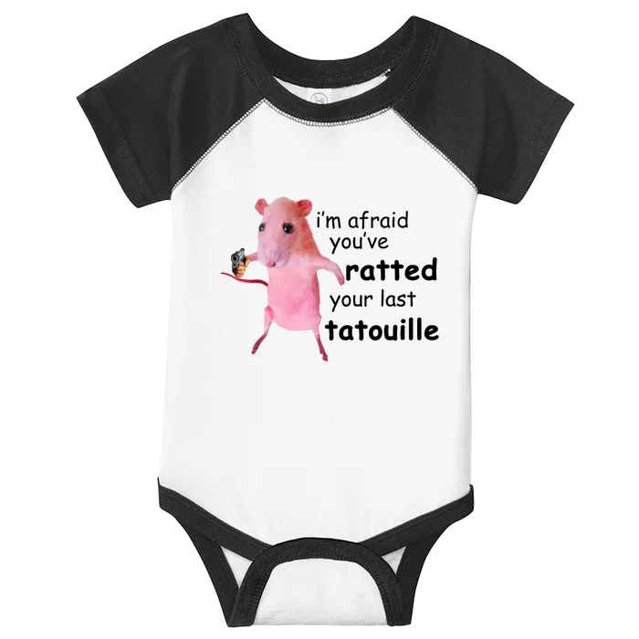 Im Afraid Youve Ratted Your Last Tatouille Funny Pink Rat Infant Baby Jersey Bodysuit