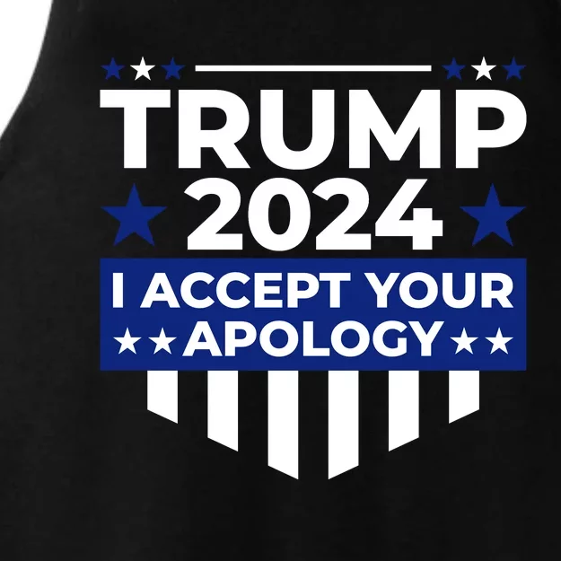 I Accept Your Apology 2024 Ladies Tri-Blend Wicking Tank