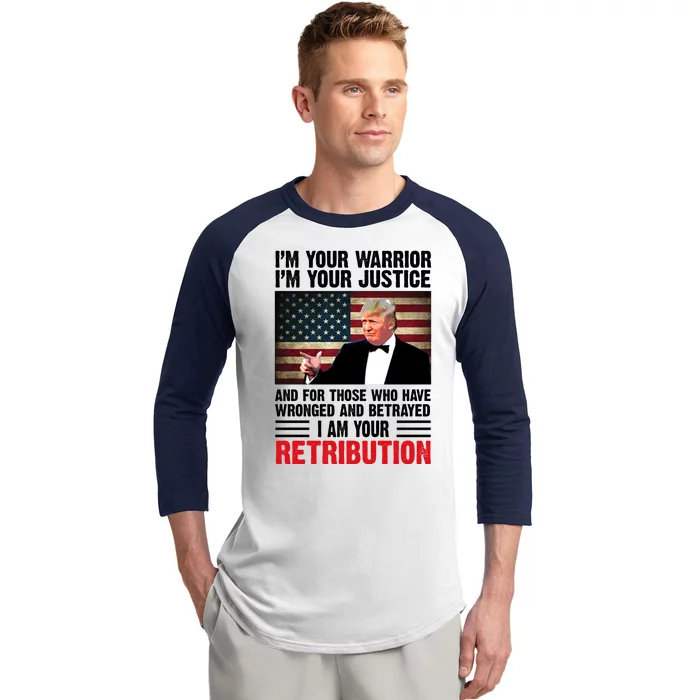 I Am Your Retribution Pro Donald Trump Usa Baseball Sleeve Shirt