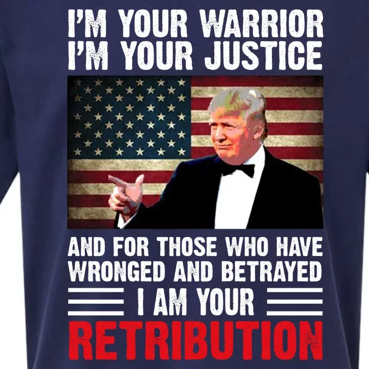 I Am Your Retribution Pro Donald Trump Usa Sueded Cloud Jersey T-Shirt