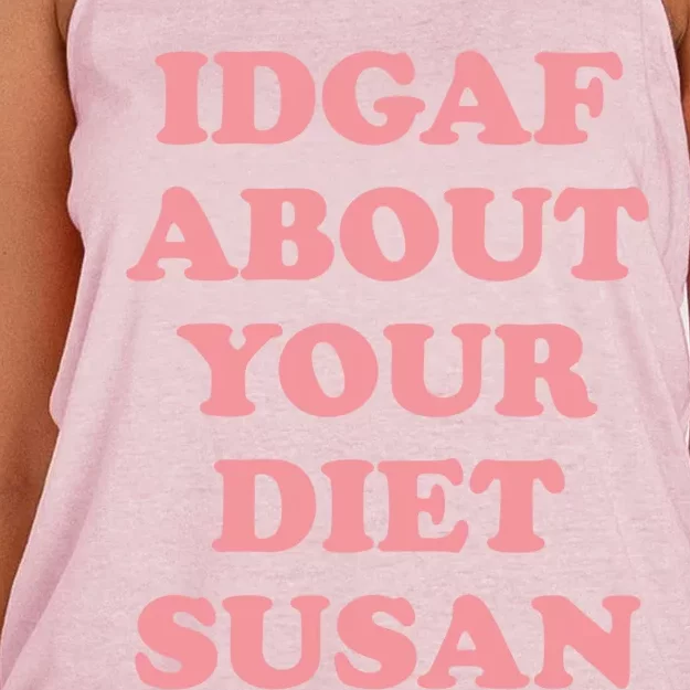 Idgaf About Your Diet Susan Funny Diet Cool Gift Women's Knotted Racerback Tank