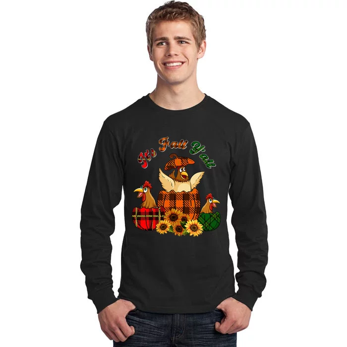 ItS Autumn YAll Thanksgiving Chickens Inside Fall Pumpkins Tall Long Sleeve T-Shirt