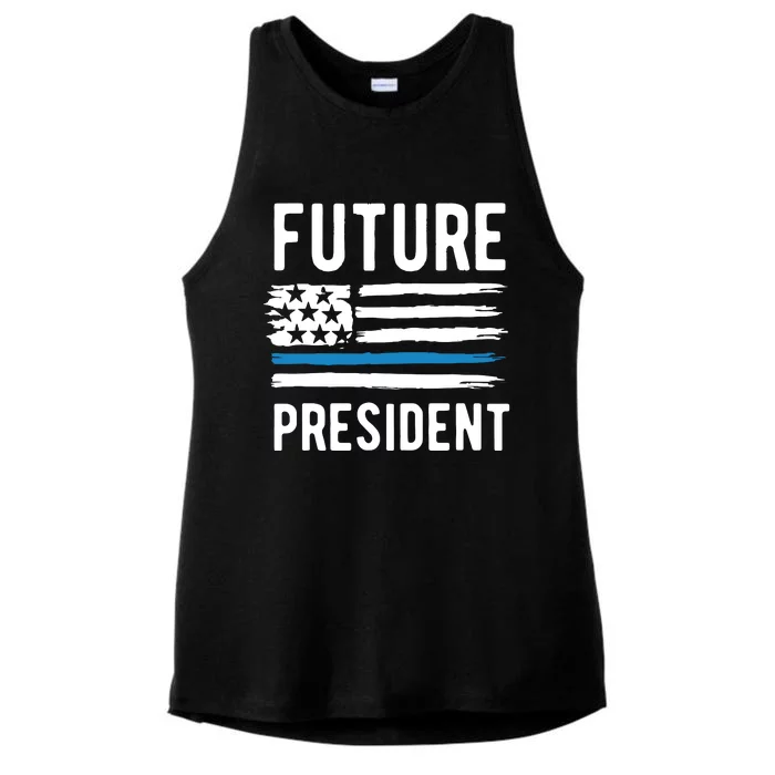 I Am Your Future President Ladies Tri-Blend Wicking Tank