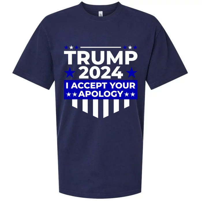 I Accept Your Apology 2024 Trump 2024 Sueded Cloud Jersey T-Shirt