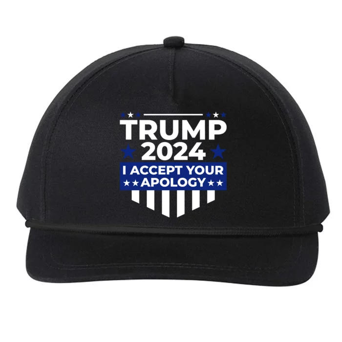 I Accept Your Apology 2024 Political Statement Snapback Five-Panel Rope Hat