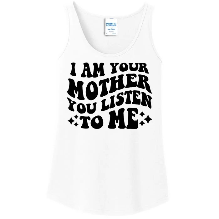 I Am Your Mother You Groovy Listen To Me Aesthetic Mom Life Ladies Essential Tank