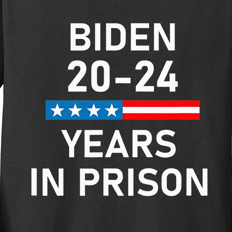 Impeach Biden 20-24 Years in Prison funny saying Kids Long Sleeve Shirt