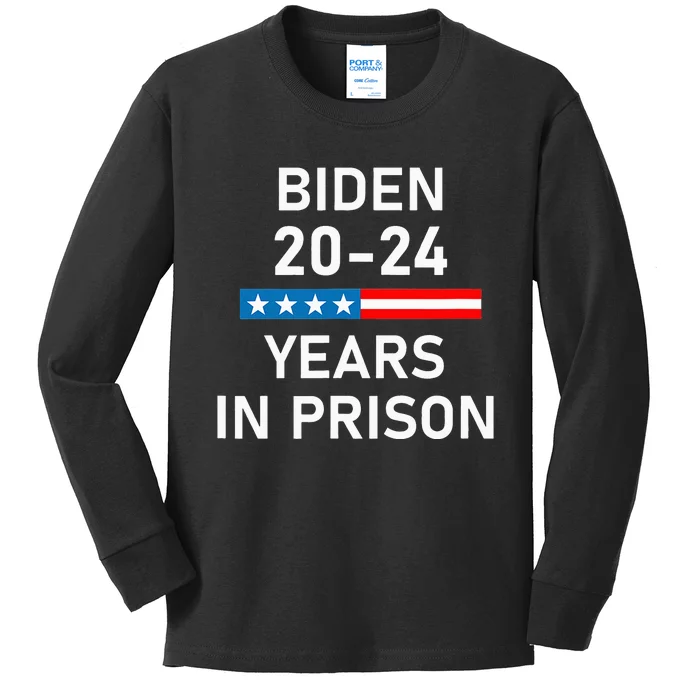 Impeach Biden 20-24 Years in Prison funny saying Kids Long Sleeve Shirt