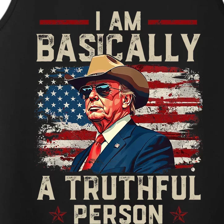 IM Basically A Truthful Person Us Flag Trump Vance 2024 Performance Tank