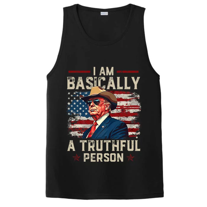 IM Basically A Truthful Person Us Flag Trump Vance 2024 Performance Tank