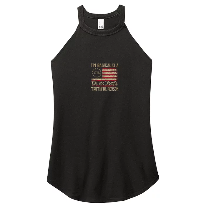 IM Basically A Truthful Person Us Flag Trump Vance 2024 Women’s Perfect Tri Rocker Tank