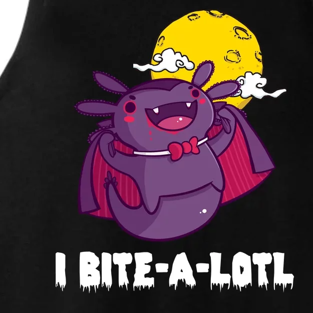 I Bite A Lot Axolotl Funny Halloween Vampire Ladies Tri-Blend Wicking Tank