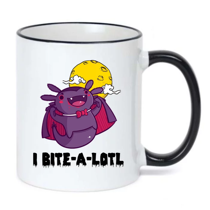 I Bite A Lot Axolotl Funny Halloween Vampire Black Color Changing Mug