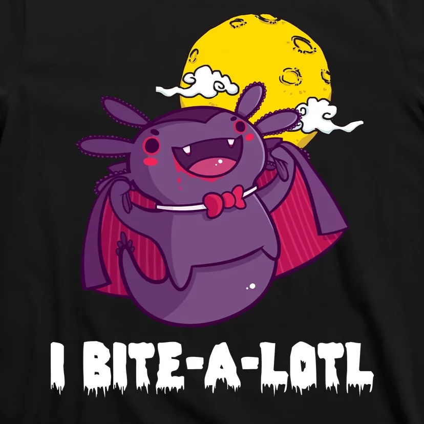 I Bite A Lot Axolotl Funny Halloween Vampire T-Shirt