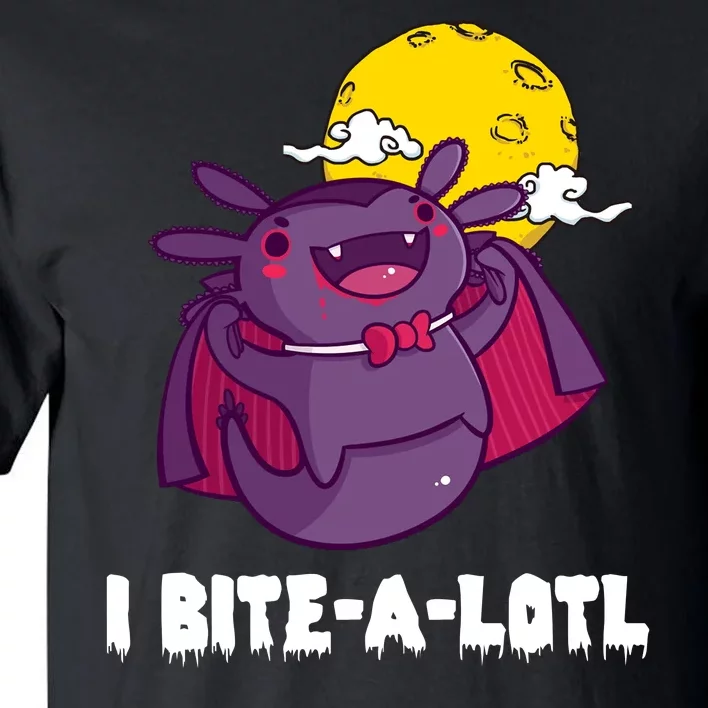 I Bite A Lot Axolotl Funny Halloween Vampire Tall T-Shirt