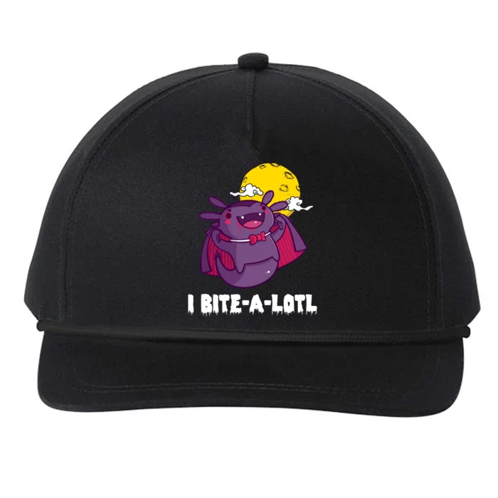 I Bite A Lot Axolotl Funny Halloween Vampire Snapback Five-Panel Rope Hat