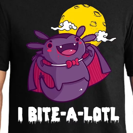 I Bite A Lot Axolotl Funny Halloween Vampire Pajama Set