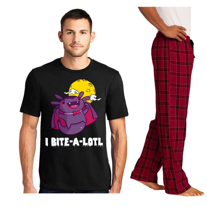 I Bite A Lot Axolotl Funny Halloween Vampire Pajama Set