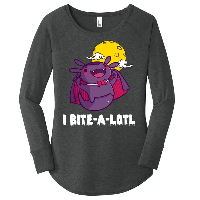 I Bite A Lot Axolotl Funny Halloween Vampire Women's Perfect Tri Tunic Long Sleeve Shirt