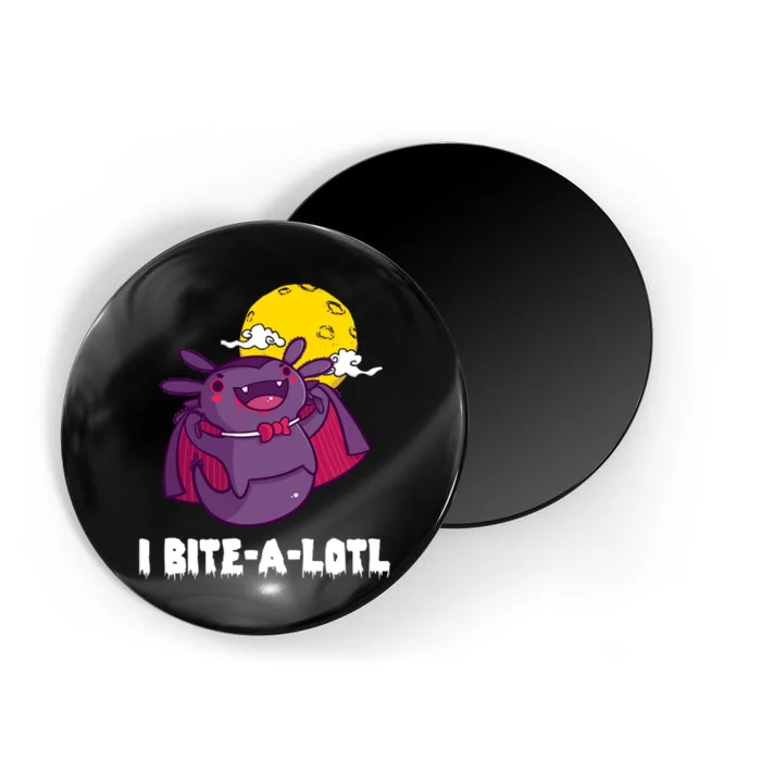 I Bite A Lot Axolotl Funny Halloween Vampire Magnet