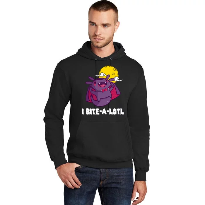 I Bite A Lot Axolotl Funny Halloween Vampire Tall Hoodie