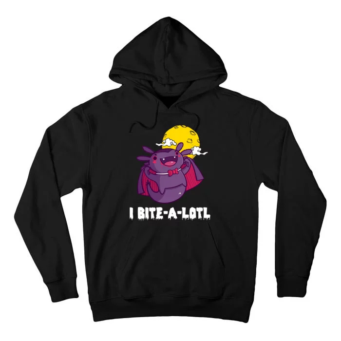 I Bite A Lot Axolotl Funny Halloween Vampire Tall Hoodie