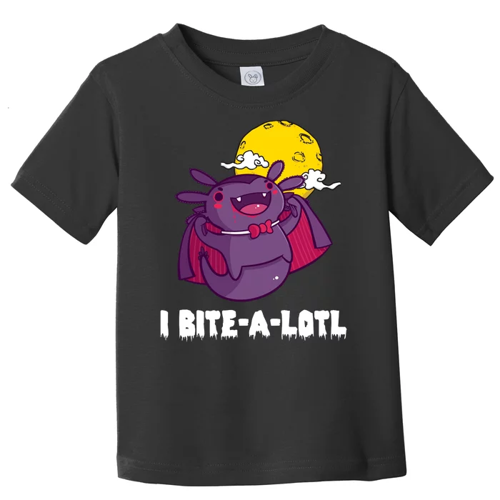 I Bite A Lot Axolotl Funny Halloween Vampire Toddler T-Shirt