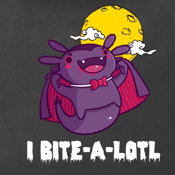 I Bite A Lot Axolotl Funny Halloween Vampire Zip Tote Bag