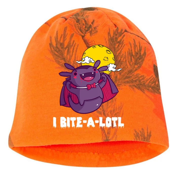 I Bite A Lot Axolotl Funny Halloween Vampire Kati - Camo Knit Beanie