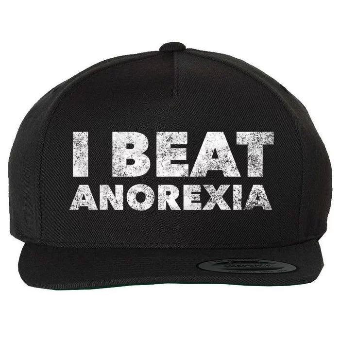 I Beat Anorexia Awareness Wool Snapback Cap