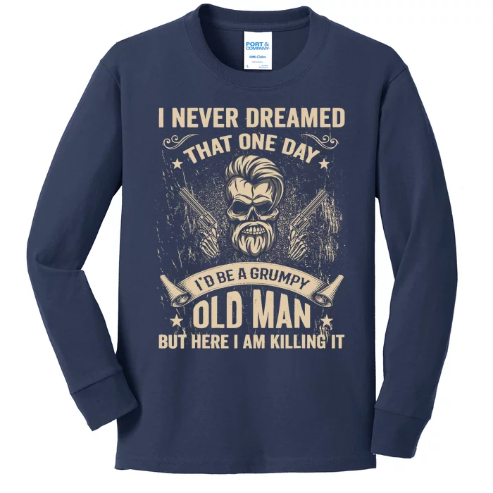 ID Become A Grumpy Old Man T Grumpy Vintage Kids Long Sleeve Shirt