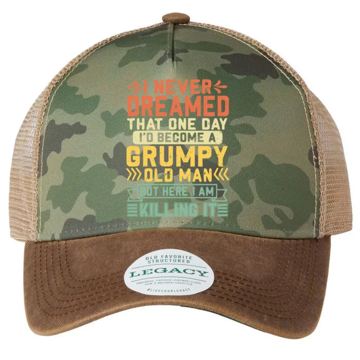 ID Become A Grumpy Old Fathers Day For Dad Grandpa Gift Legacy Tie Dye Trucker Hat