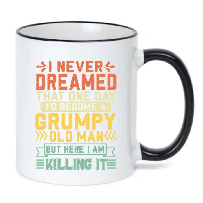 ID Become A Grumpy Old Fathers Day For Dad Grandpa Gift Black Color Changing Mug